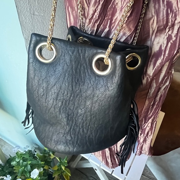 SMALL CHAIN STRAP PURSE SOFT W FRINGE - Picture 9 of 10